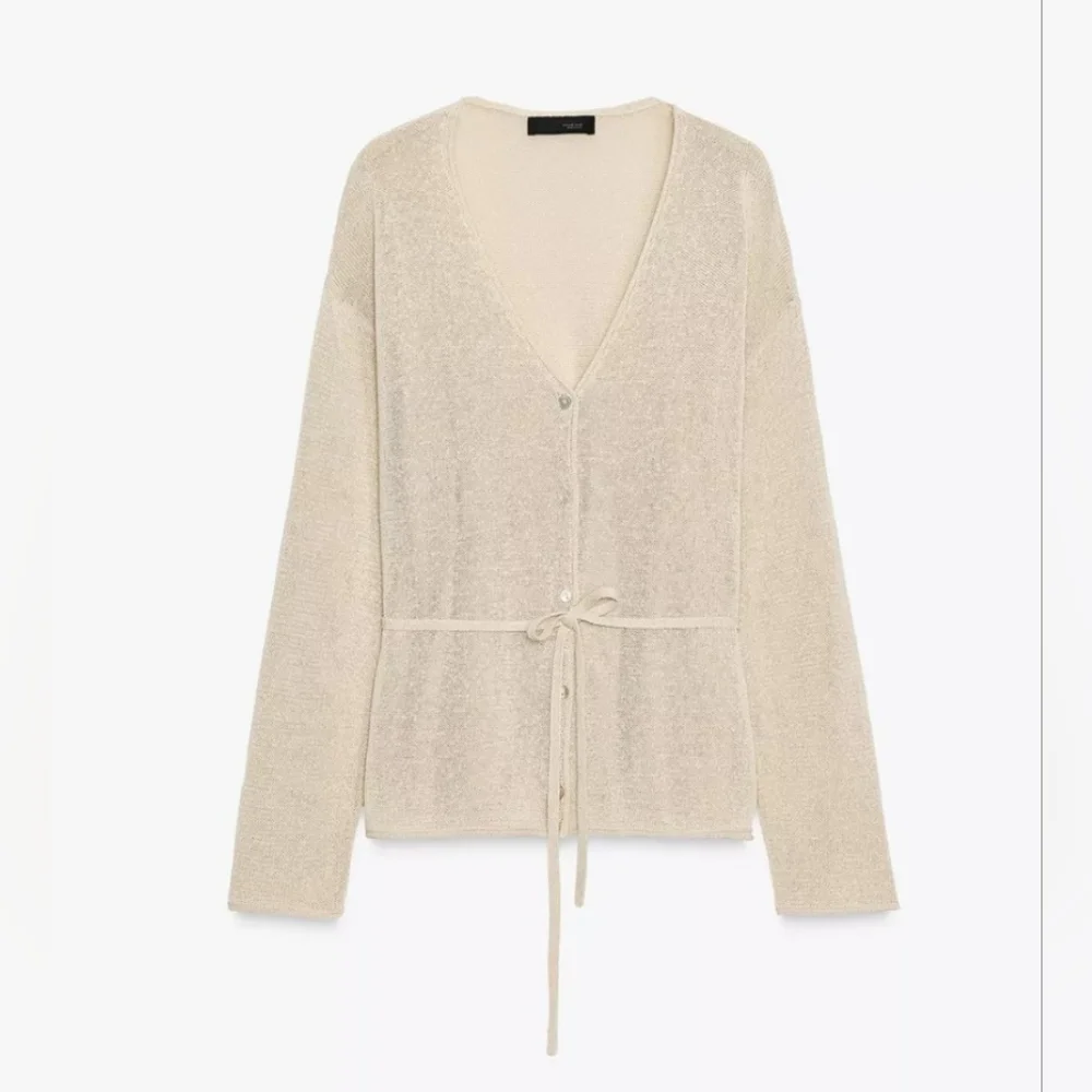 Zara Sheer Linen Tie Cardigan | Coastal Minimal